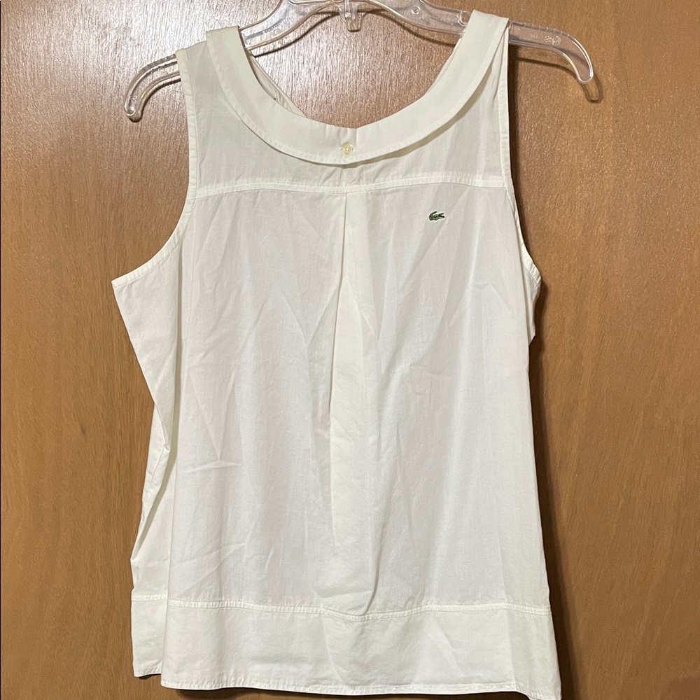 Lacoste Women's Ivory Sleeveless Blouse